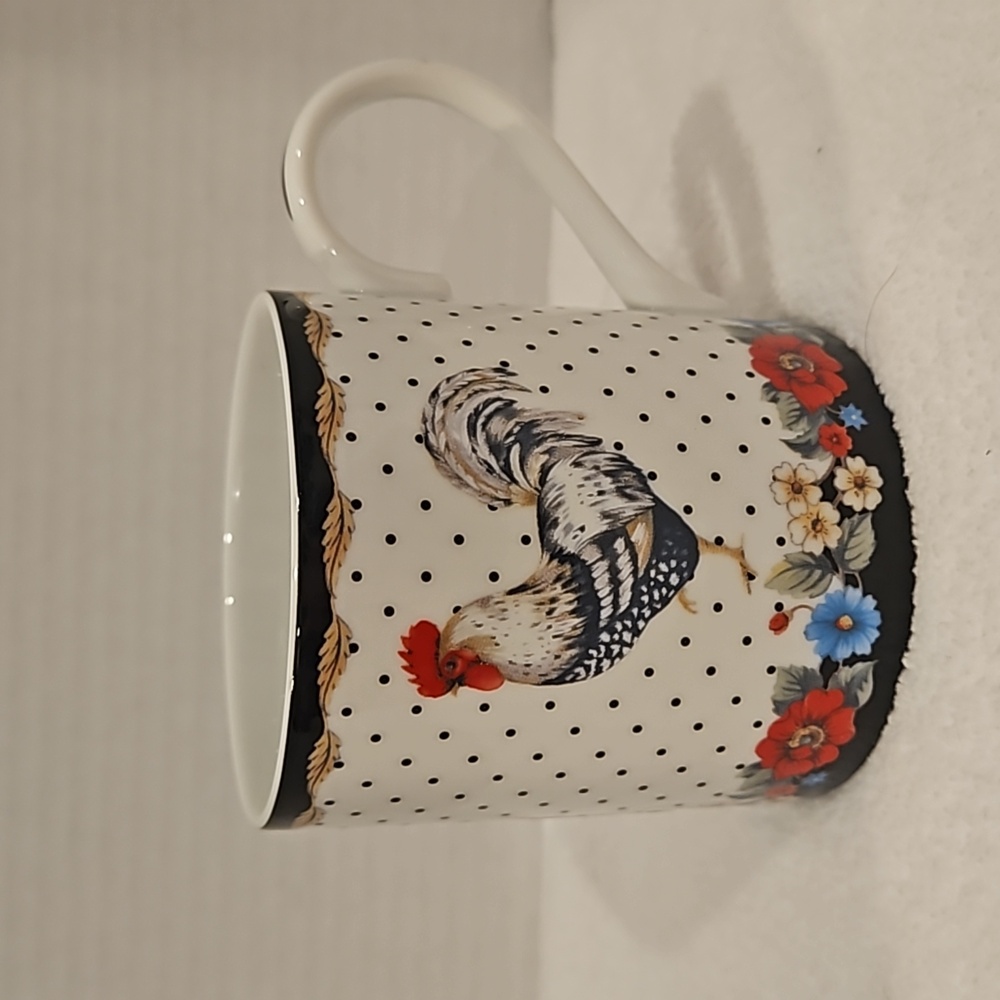 Vera Bradley Andrea by Sadek Rooster Vintage Discontinued Coffee Tea Mug